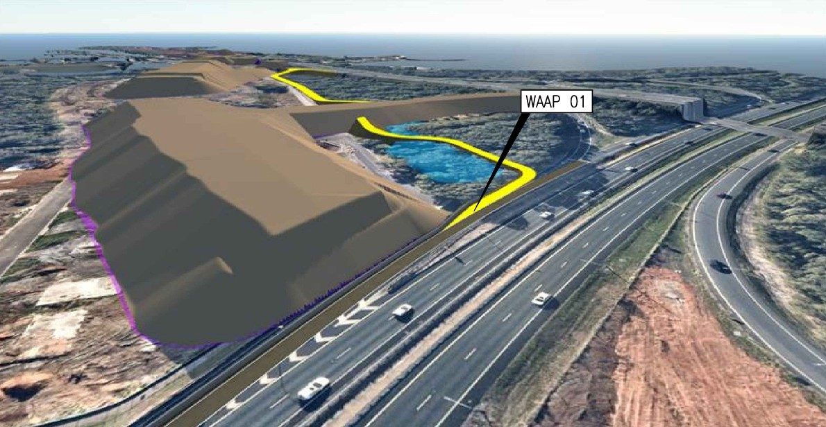 3D earthworks visualisation of a work area access point