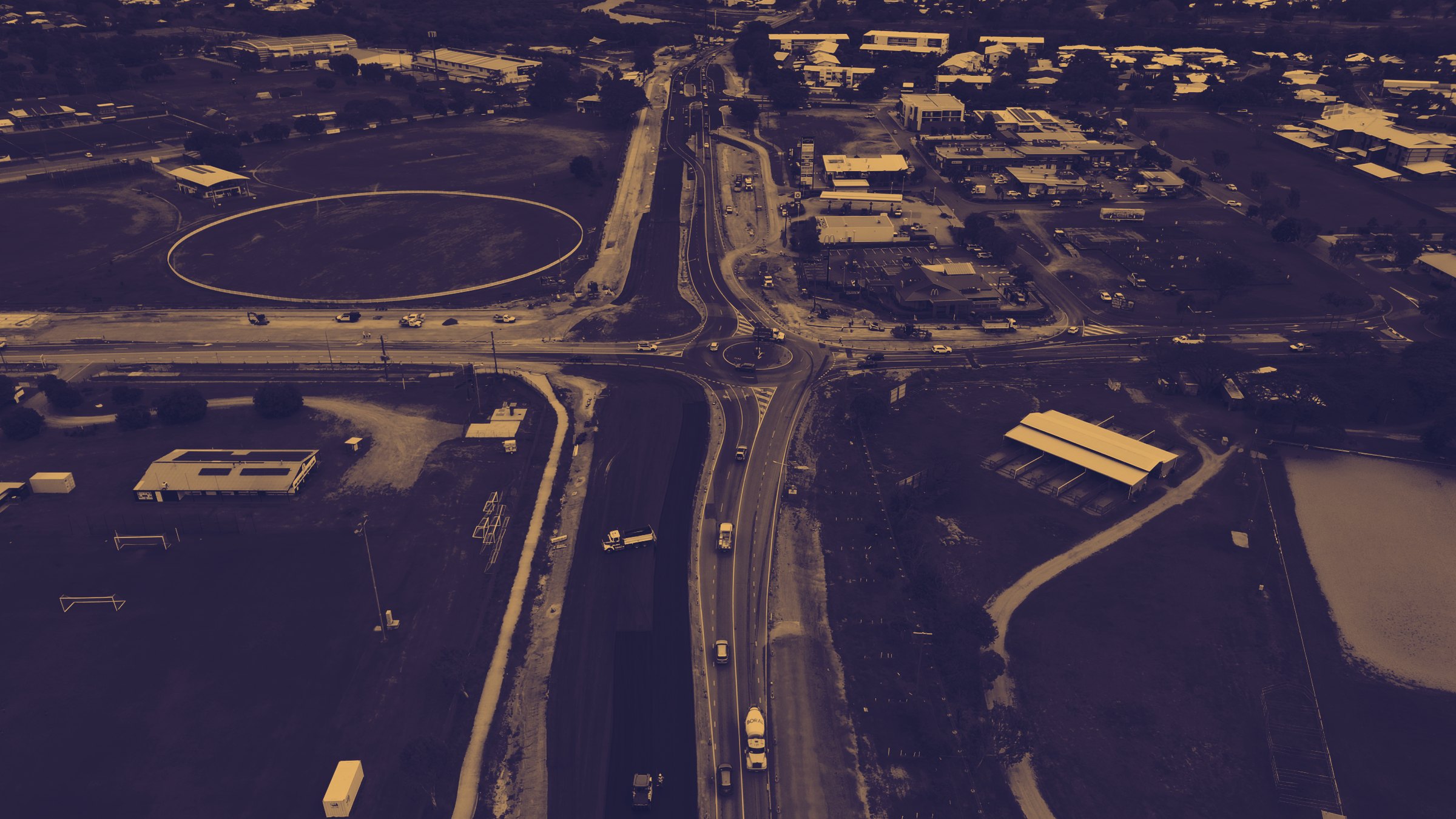 Aerial view of the Townsville Connection Road intersection upgrade